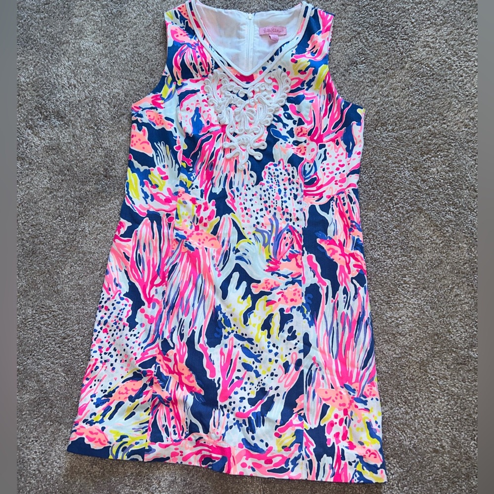 a Lilly Pulitzer shift dress